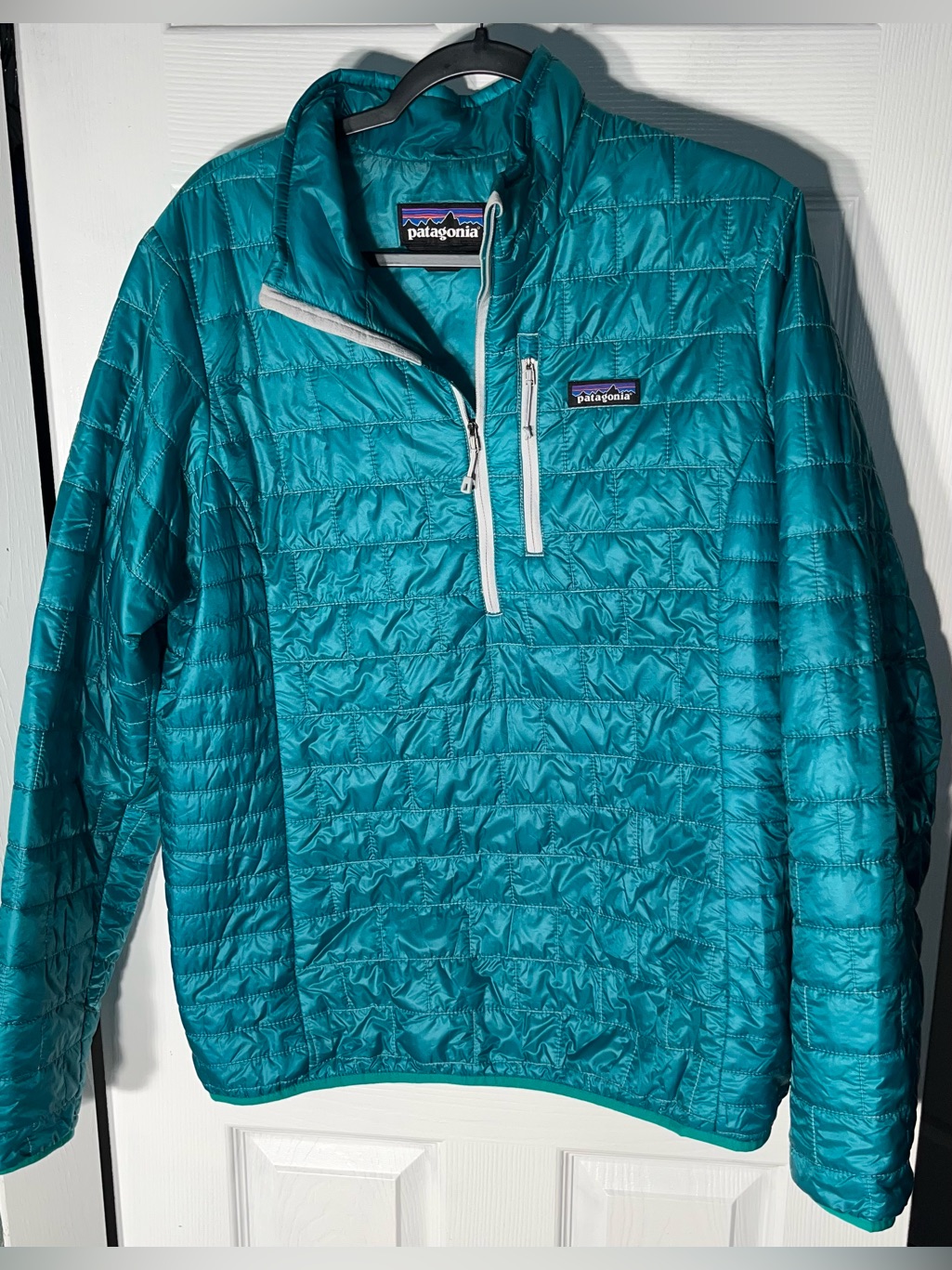 Women’s Patagonia Size Xl Special Edition Nano Puff Pullover 1/2 Zip Turquoise